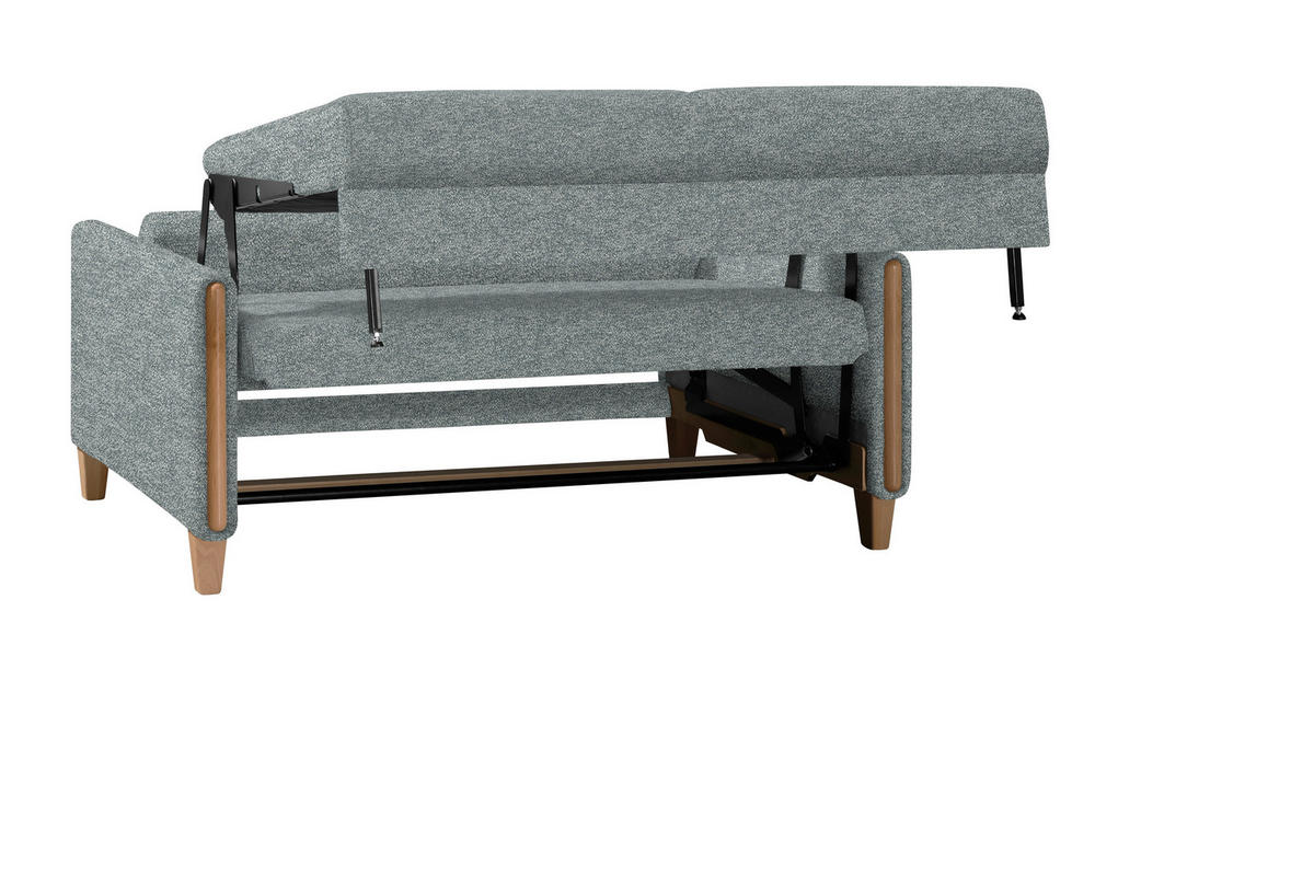 SCHLAFSOFA in Flachgewebe Anthrazit, Buchefarben  - Anthrazit/Buchefarben, Design, Holz/Textil (174/88/104cm) - Niels Andersson
