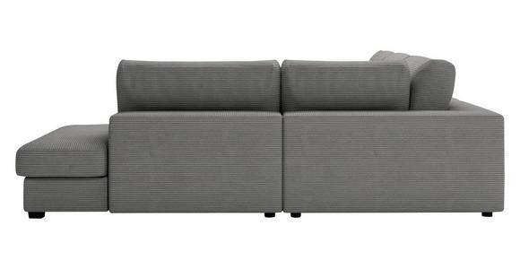 ECKSOFA Grau Cord  - Schwarz/Grau, KONVENTIONELL, Kunststoff/Textil (314/250cm) - Carryhome