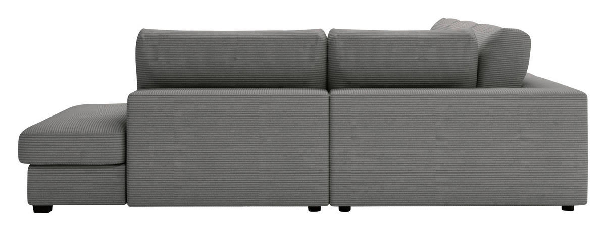 ECKSOFA in Cord Grau  - Schwarz/Grau, Konventionell, Kunststoff/Textil (314/250cm) - Carryhome