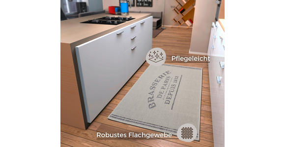 KÜCHENLÄUFER 92/150 cm Cucina Creme, Grau - Creme/Grau, Design, Kunststoff (92/150cm) - Esposa