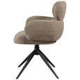 ARMLEHNSTUHL  in Eisen Webstoff  - Taupe/Schwarz, Design, Textil/Metall (64/88/62cm) - Novel