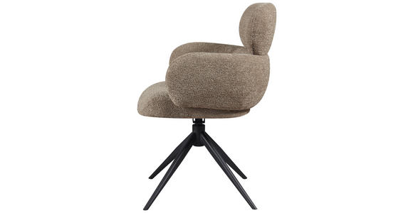ARMLEHNSTUHL in Eisen Webstoff - Taupe/Schwarz, Design, Textil/Metall (64/88/62cm) - Novel