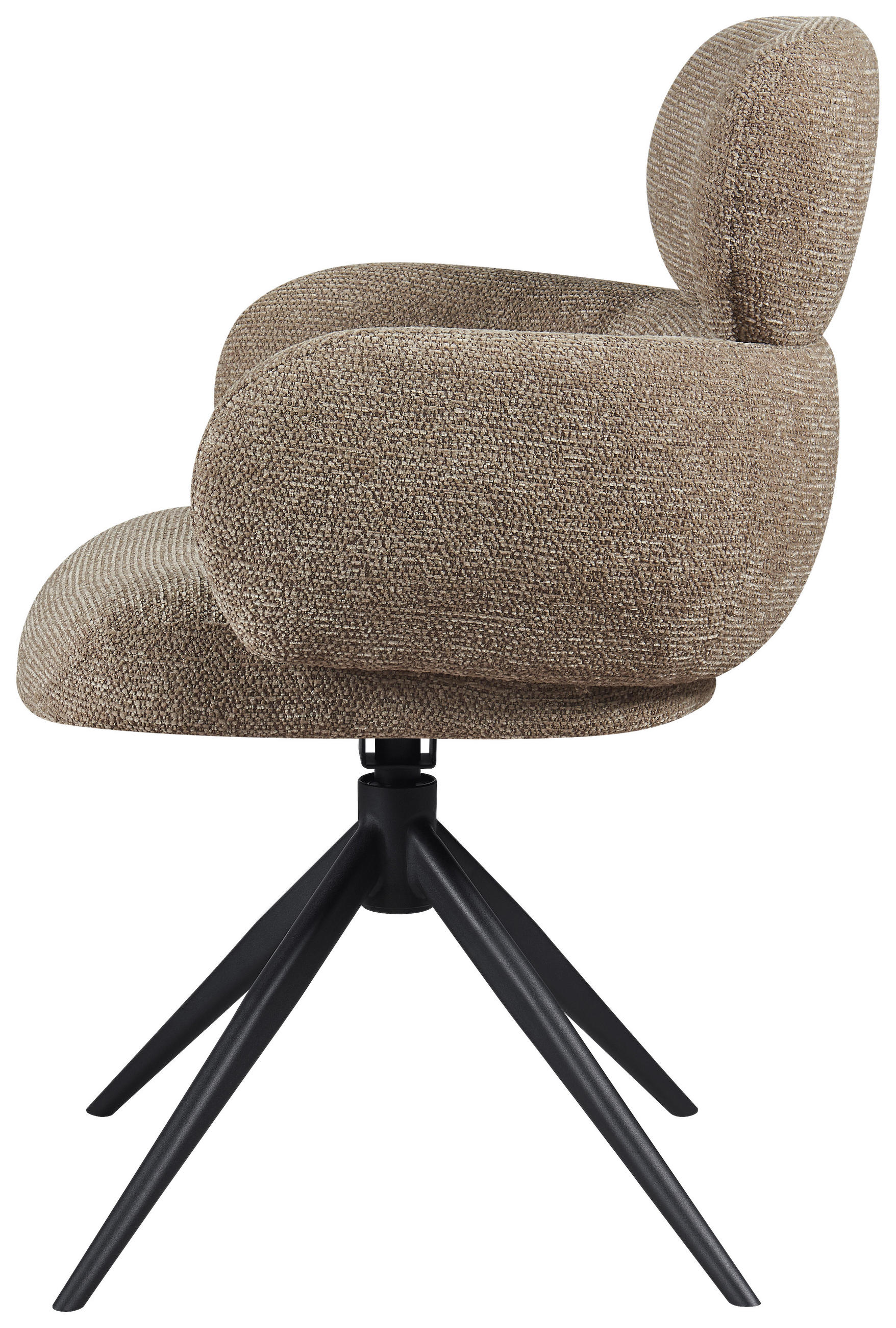 ARMLEHNSTUHL  in Eisen Webstoff  - Taupe/Schwarz, Design, Textil/Metall (64/88/62cm) - Novel
