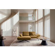ECKSOFA  in Flachgewebe Currygelb  155/234 cm  - Currygelb/Schwarz, Design, Textil/Metall (155/234cm) - Dieter Knoll
