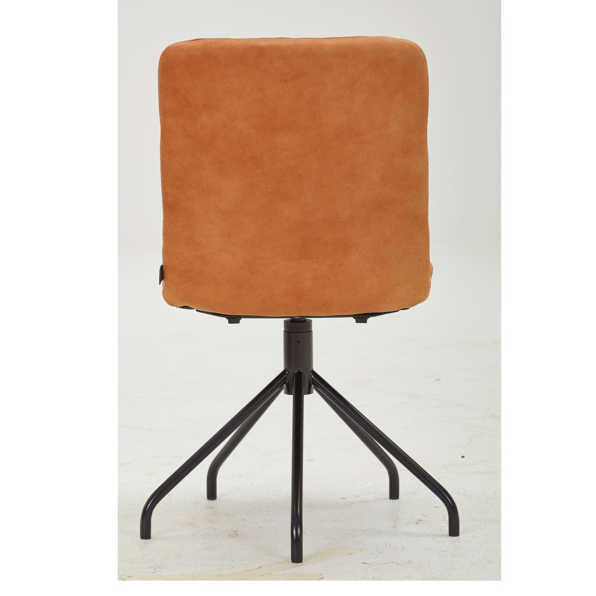 STUHL  in Stahl Echtleder naturbelassen Metall, Leder  - Cognac/Schwarz, Design, Leder/Metall (52/90/60cm) - Bacher