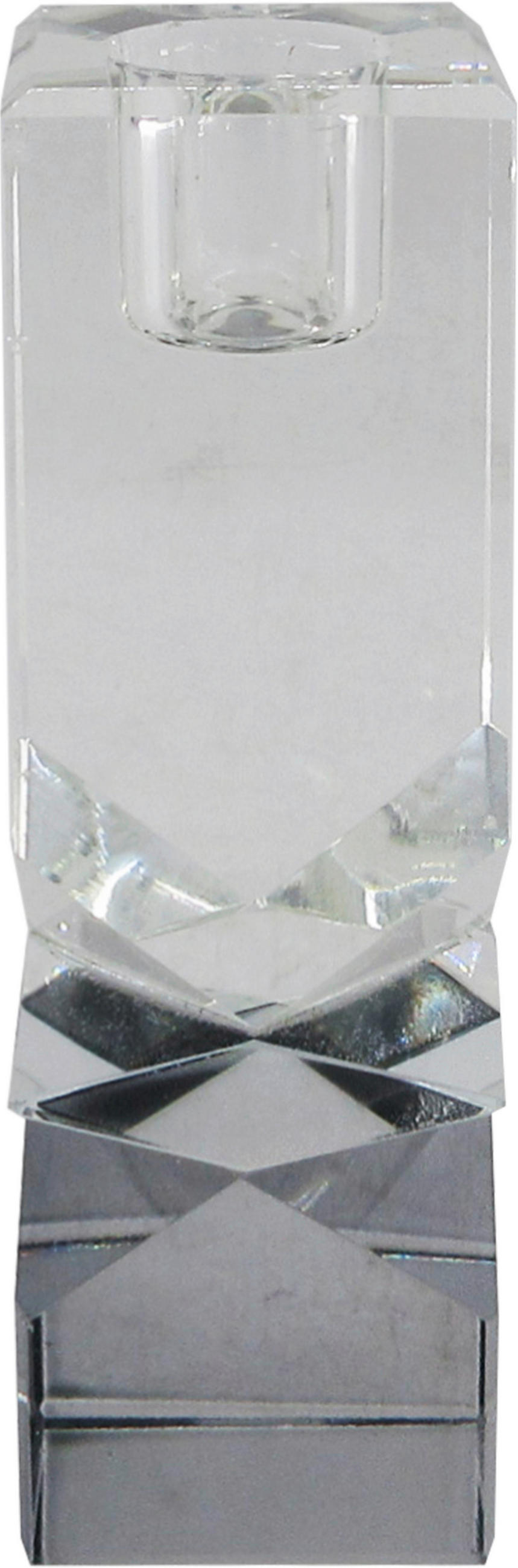 KERZENHALTER - Grau, Design, Glas (4/4/12cm) - Ambia Home