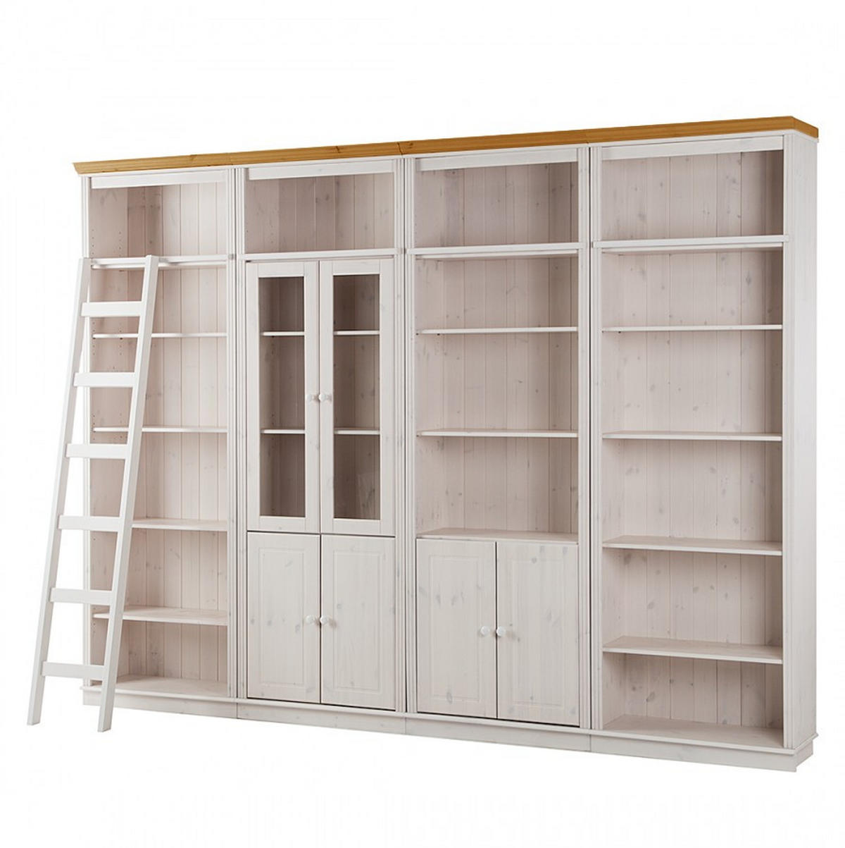 OBÝVACÍ STĚNA, barvy borovice, medová - barvy borovice/medová, Design, dřevo/sklo (296/223/37cm) - Livetastic