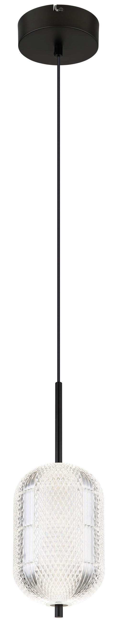 LED-HÄNGELEUCHTE 15/120 cm  - Klar/Schwarz, KONVENTIONELL, Kunststoff/Metall (15/120cm) - Globo