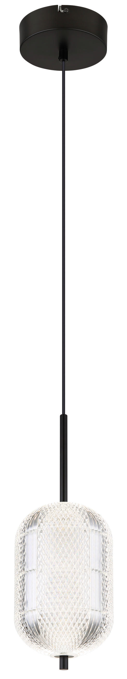 LED-HÄNGLAMPA 15/120 cm  - klar/svart, Klassisk, metall/plast (15/120cm) - Globo