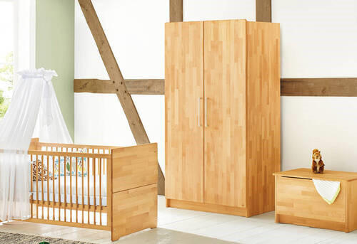 BABYKLEIDERSCHRANK Pinolino Natura Buchefarben  - Buchefarben, Natur, Holz/Metall (94/182/63cm) - Pinolino