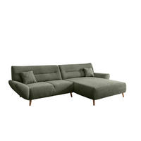 ECKSOFA in Chenille Dunkelgrün  - Wildeiche/Dunkelgrün, Modern, Holz/Textil (290/166cm) - MID.YOU