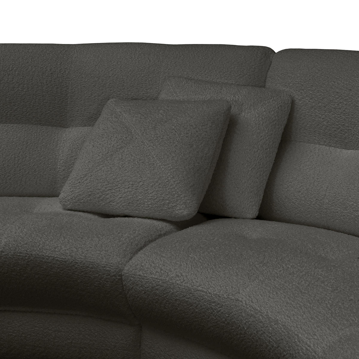 ECKSOFA in Bouclé Anthrazit  - Weiss/Anthrazit, Design, Kunststoff/Textil (113/300cm) - Livetastic