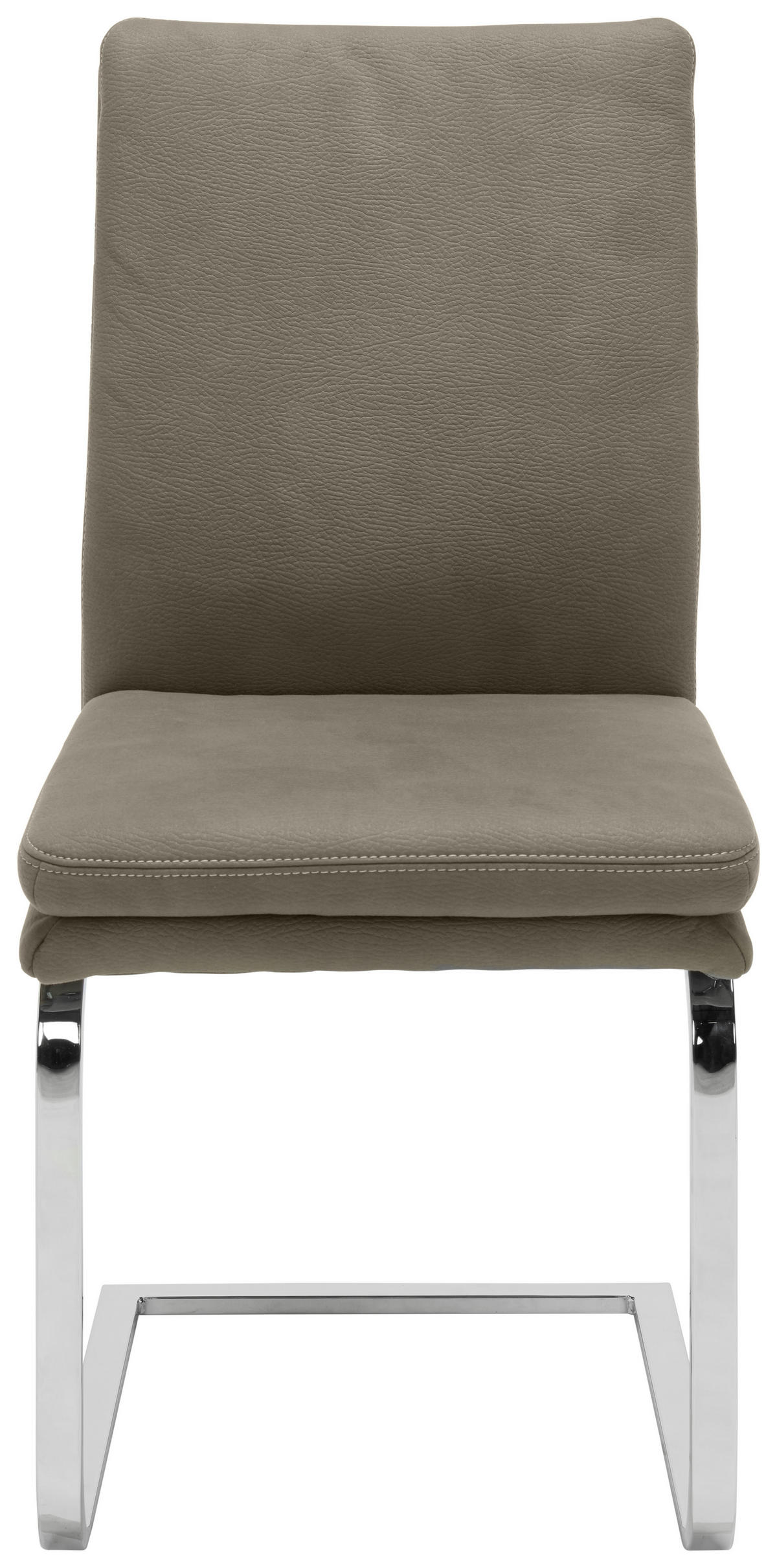 SZÁNKÓTALPAS SZÉK fém, textil szürke, króm  - bézs/króm, Design, textil/fém (47/100/64cm) - Novel