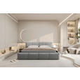 POLSTERBETT 200/200 cm,  in Silberfarben, Lattenrost, Bettkasten,  - Silberfarben/Schwarz, Design, Holz/Textil (200/200cm) - Xora