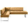 ECKBANK 165/227 cm Mikrofaser Gelb, Edelstahlfarben Metall   - Edelstahlfarben/Gelb, Design, Textil/Metall (165/227cm) - Moderano