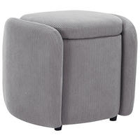 HOCKER in Textil Hellgrau  - Hellgrau/Schwarz, Design, Kunststoff/Textil (57/47/42cm) - P & B