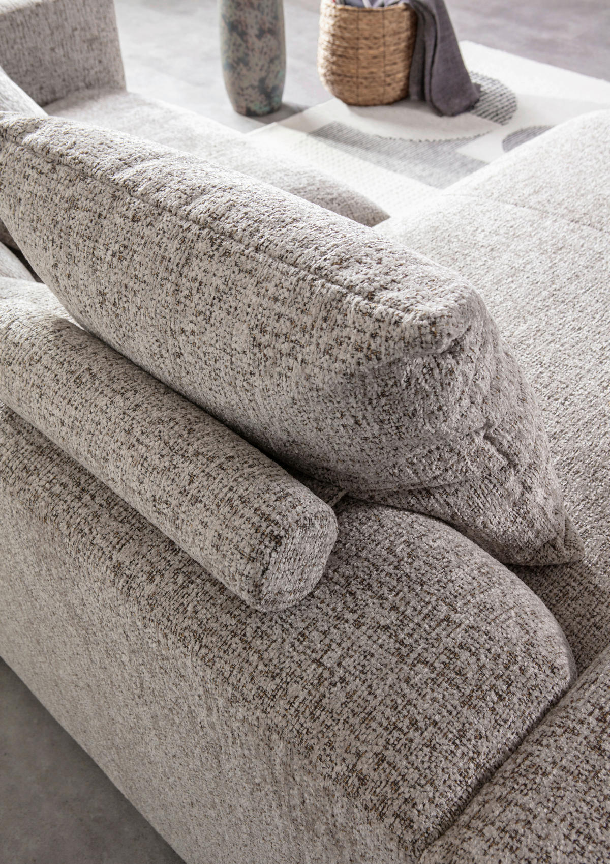 ECKSOFA Braun Chenille  - Creme/Schwarz, MODERN, Kunststoff/Textil (178/231cm) - Carryhome