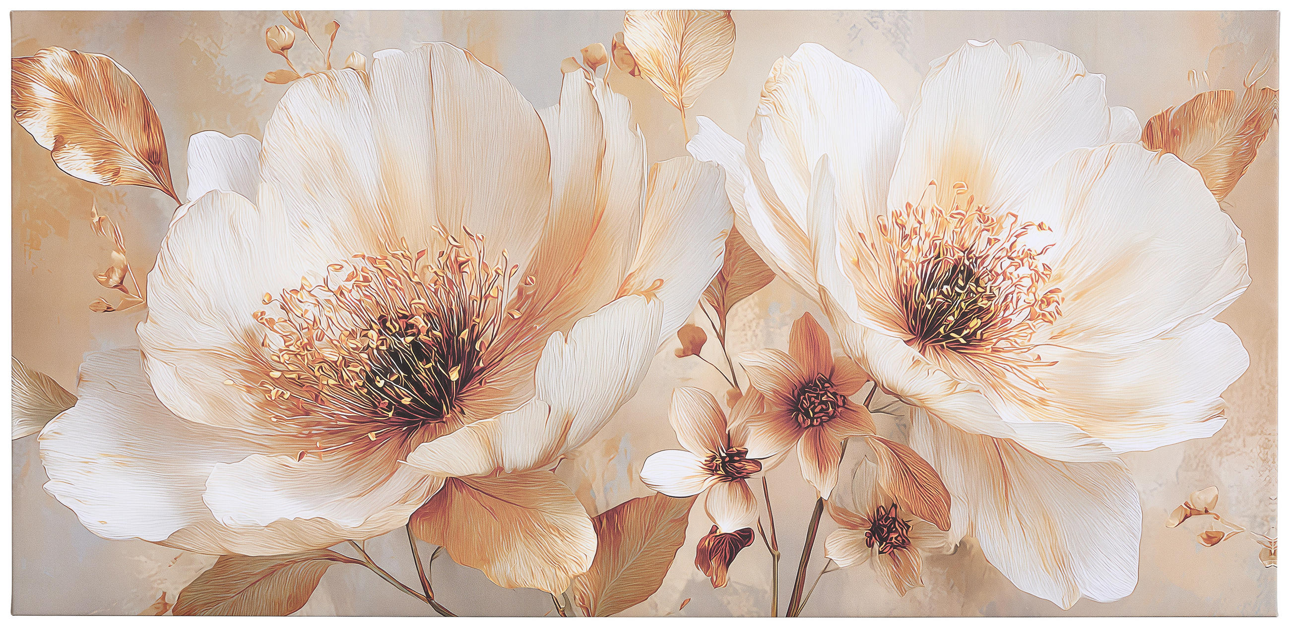 LEINWANDBILD Blumen 115/55 cm  - Multicolor, Basics, Holz/Papier (115/55cm) - Euroart