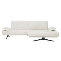 ECKSOFA in Flachgewebe Creme  269/155 cm  - Creme/Schwarz, Design, Textil/Metall (269/155cm) - Koinor
