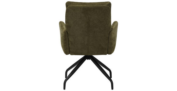 ARMLEHNSTUHL  Sitzfläche 180° drehbar Mikrofaser  - Schwarz/Grün, Design, Textil/Metall (60/90/68cm) - Carryhome