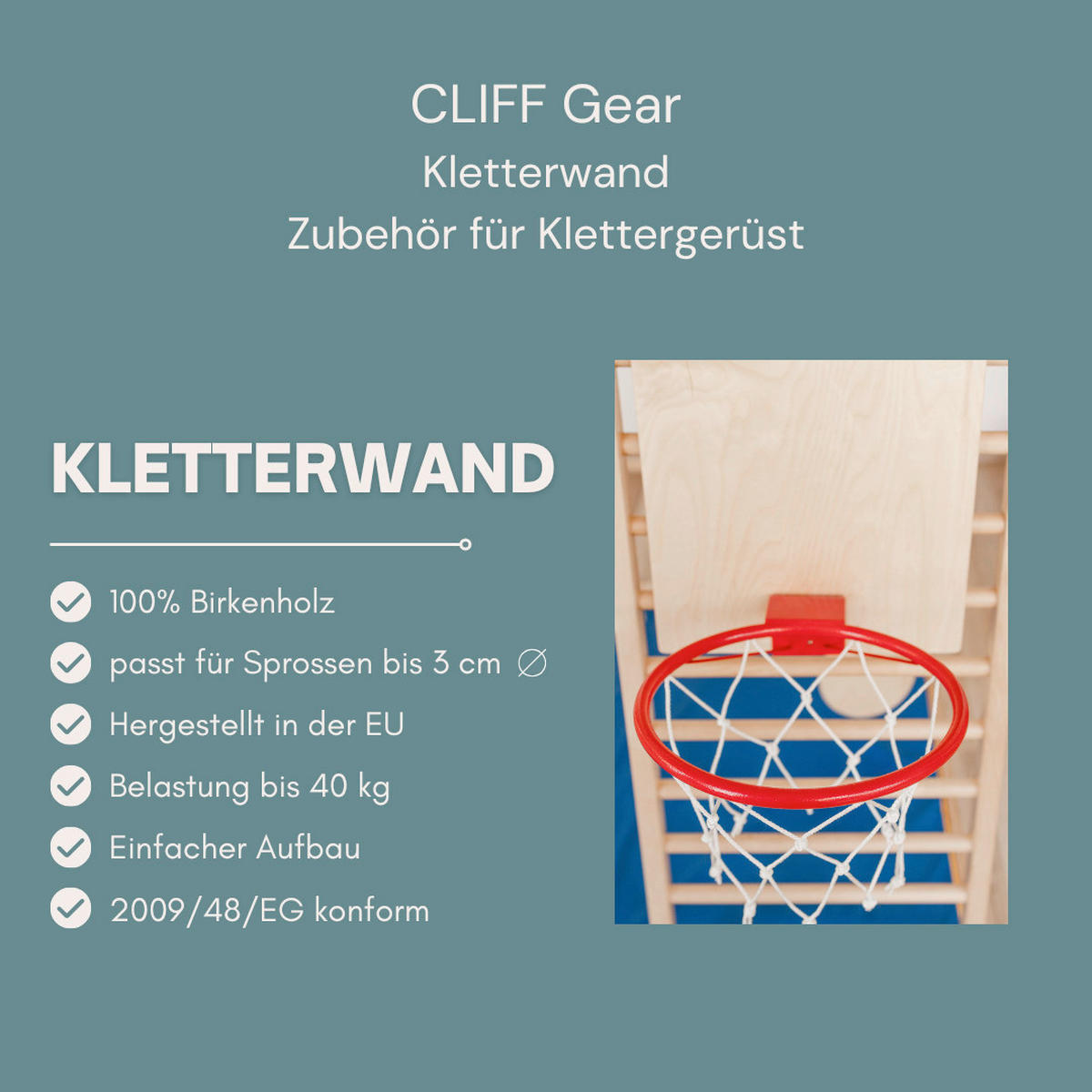 KLETTERGERÜST ZUBEHÖR  - Birkefarben, Basics, Holz (38/38cm) - CLIFF