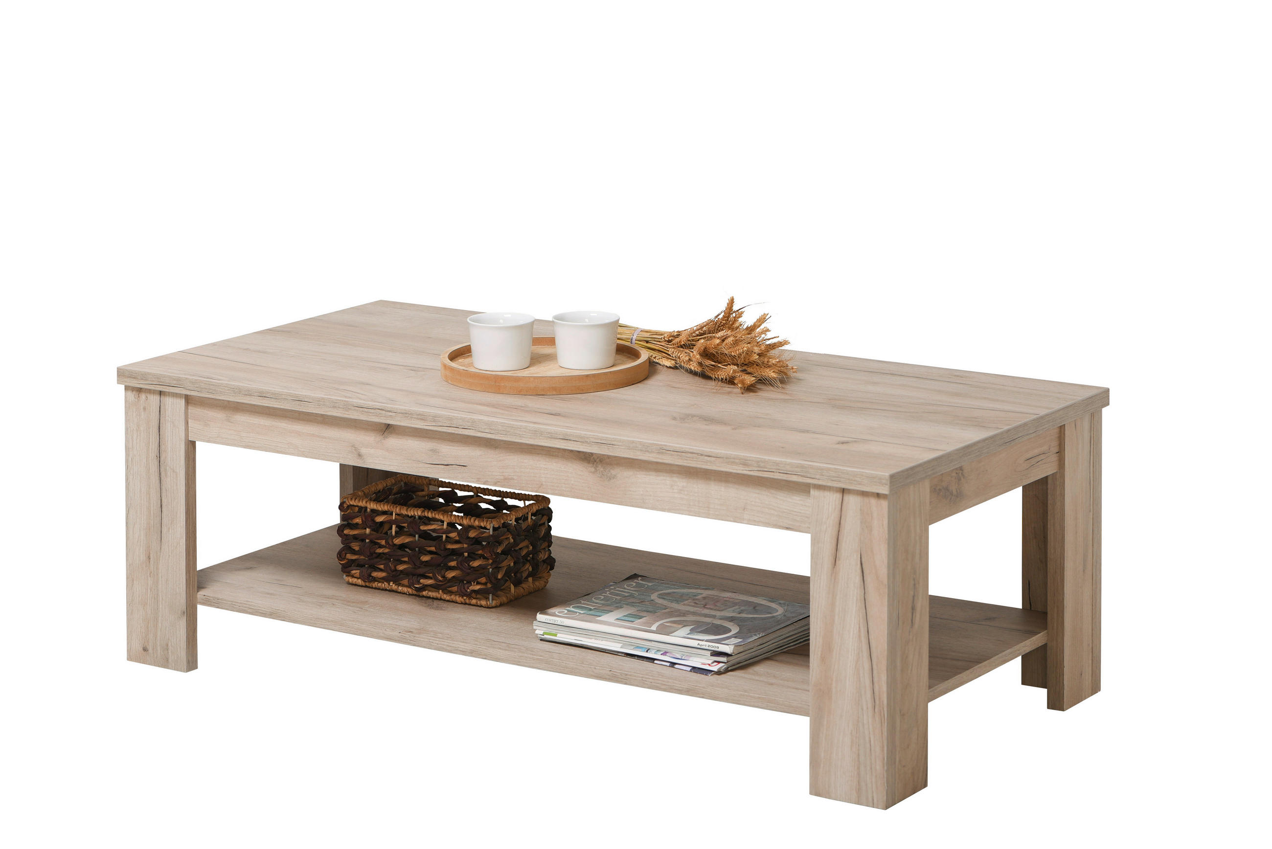 DOHÁNYZÓASZTAL - tölgyfa, Basics, faalapú anyag (120/41,5/60cm) - Carryhome