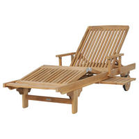 GARTENLIEGE Teakholz Edelstahlfarben, Teakfarben  - Edelstahlfarben/Teakfarben, KONVENTIONELL, Holz/Metall (62/50/200cm) - Zebra 