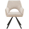 ARMLEHNSTUHL  in Eisen Cord  - Creme/Schwarz, Design, Textil/Metall (60/85/63cm) - Hom`in