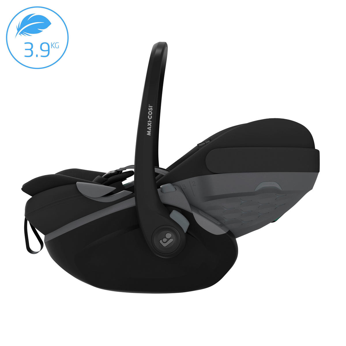 BABYSCHALE Pebble Slide Pro Onyx Black   - Schwarz, Basics, Kunststoff/Textil (44/58/70cm) - Maxi-Cosi