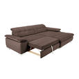 ECKSOFA in Mikrofaser Hellbraun  - Chromfarben/Hellbraun, Design, Textil/Metall (265/180cm) - Carryhome