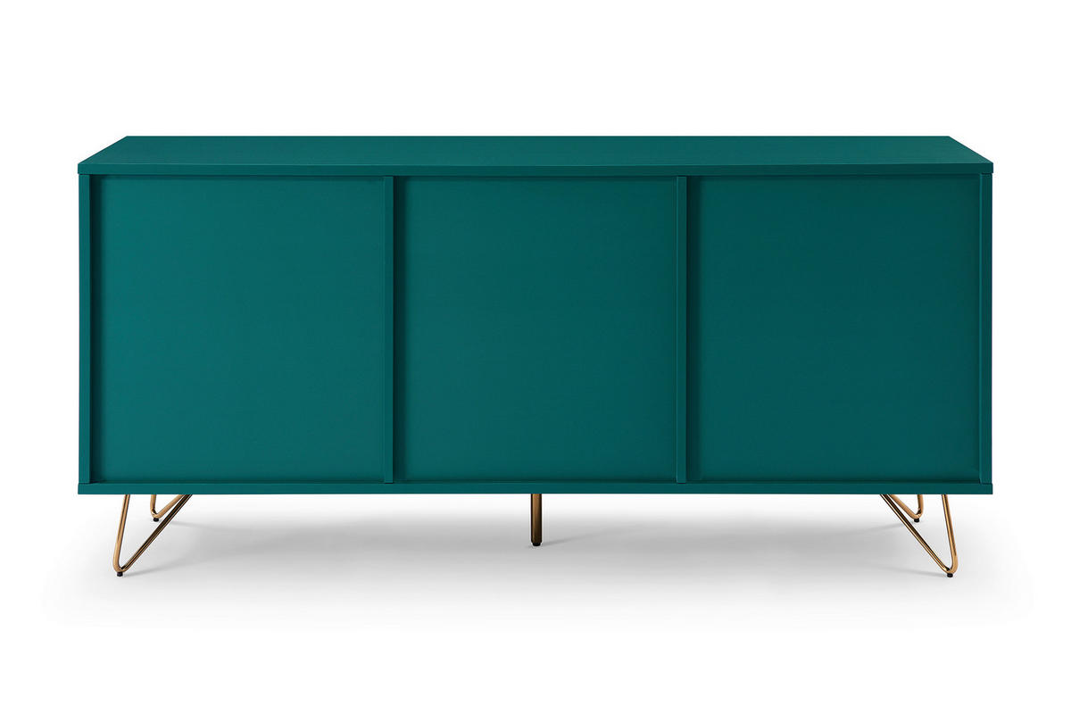 SIDEBOARD  in 150/70/40 cm  - Blau/Messingfarben, Design, Holzwerkstoff/Metall (150/70/40cm) - Livetastic