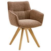 ARMLEHNSTUHL  in Webstoff  - Eichefarben/Kupferfarben, Design, Holz/Textil (60/83,5/65cm) - Valdera