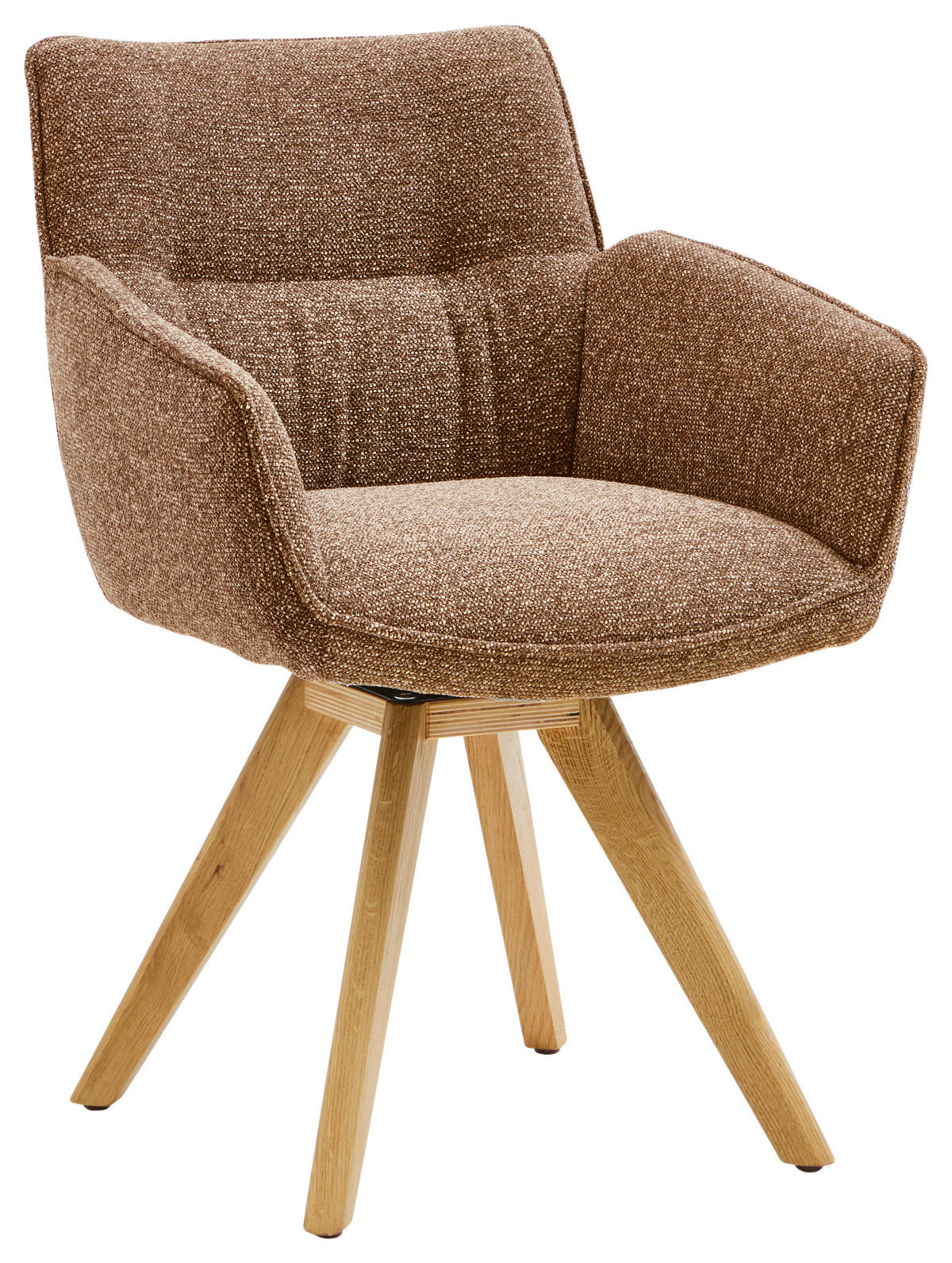 ARMLEHNSTUHL  in Webstoff  - Eichefarben/Kupferfarben, Design, Holz/Textil (60/83,5/65cm) - Valdera