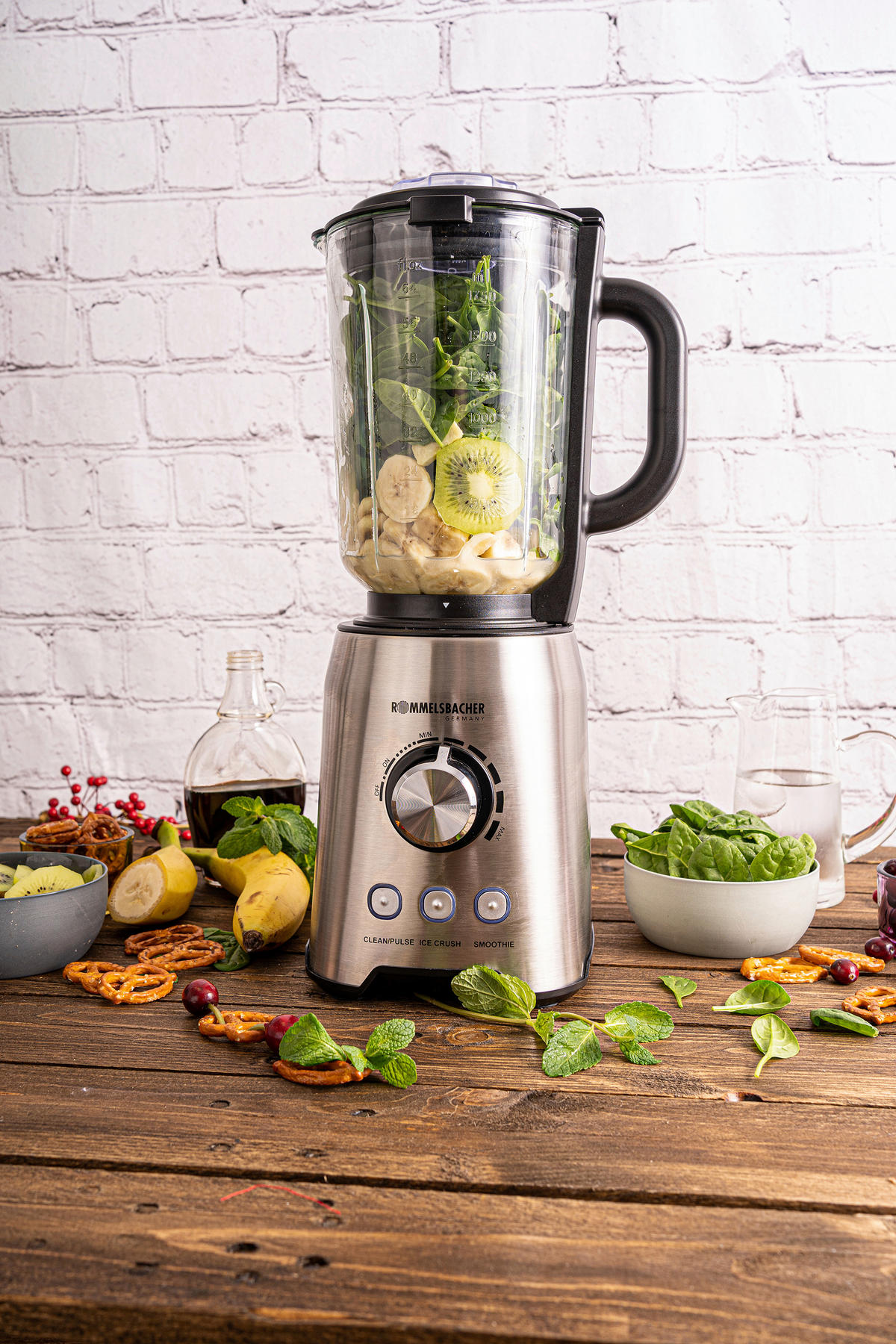 STANDMIXER  - Schwarzchrom, Basics, Metall (22/44.2/18.5cm) - Rommelsbacher
