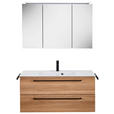 BADEZIMMER 3-teilig  in 101,2 cm  - Eichefarben/Schwarz, KONVENTIONELL, Glas/Holzwerkstoff (101,2cm) - Novel