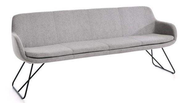 SITZBANK 220/87/65 cm Textilgeflecht Schwarz, Taupe Metall - Taupe/Schwarz, Design, Textil/Metall (220/87/65cm) - Musterring