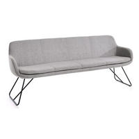 SITZBANK 220/87/65 cm Textilgeflecht Schwarz, Taupe Metall  - Taupe/Schwarz, Design, Textil/Metall (220/87/65cm) - Musterring