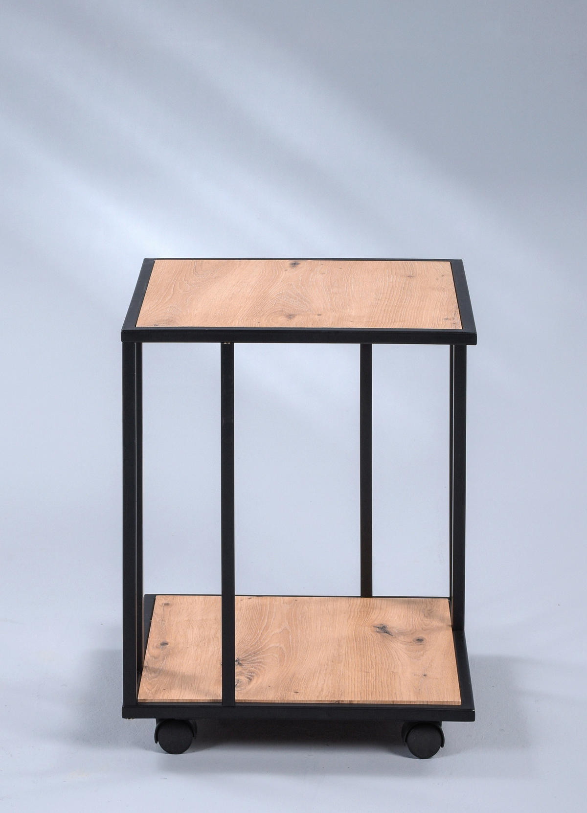 ODKLÁDACÍ STOLEK, černá, barvy dubu - černá/barvy dubu, Basics, kov/kompozitní dřevo (40/40/51cm)