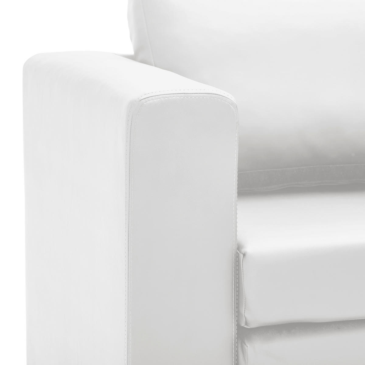 SCHLAFSOFA Lederlook Weiß  - Schwarz/Weiß, Design, Kunststoff/Textil (150/78/70cm) - Livetastic