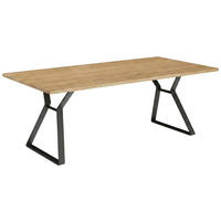 ESSTISCH 180/100/76 cm Echtholz  Holz, Metall in verschiedenen Größen erhältlich rechteckig Schwarz, Eichefarben  - Eichefarben/Schwarz, Design, Holz/Metall (180/100/76cm) - Musterring