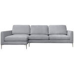 ECKSOFA Grau Chenille Rückenkissen, Rücken echt  - Silberfarben/Grau, KONVENTIONELL, Textil/Metall (143/284cm) - Carryhome
