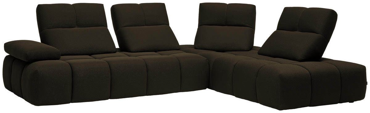 ECKSOFA  in Struktur Anthrazit  313/233 cm  - Anthrazit/Schwarz, Design, Kunststoff/Textil (313/233cm) - Belluti