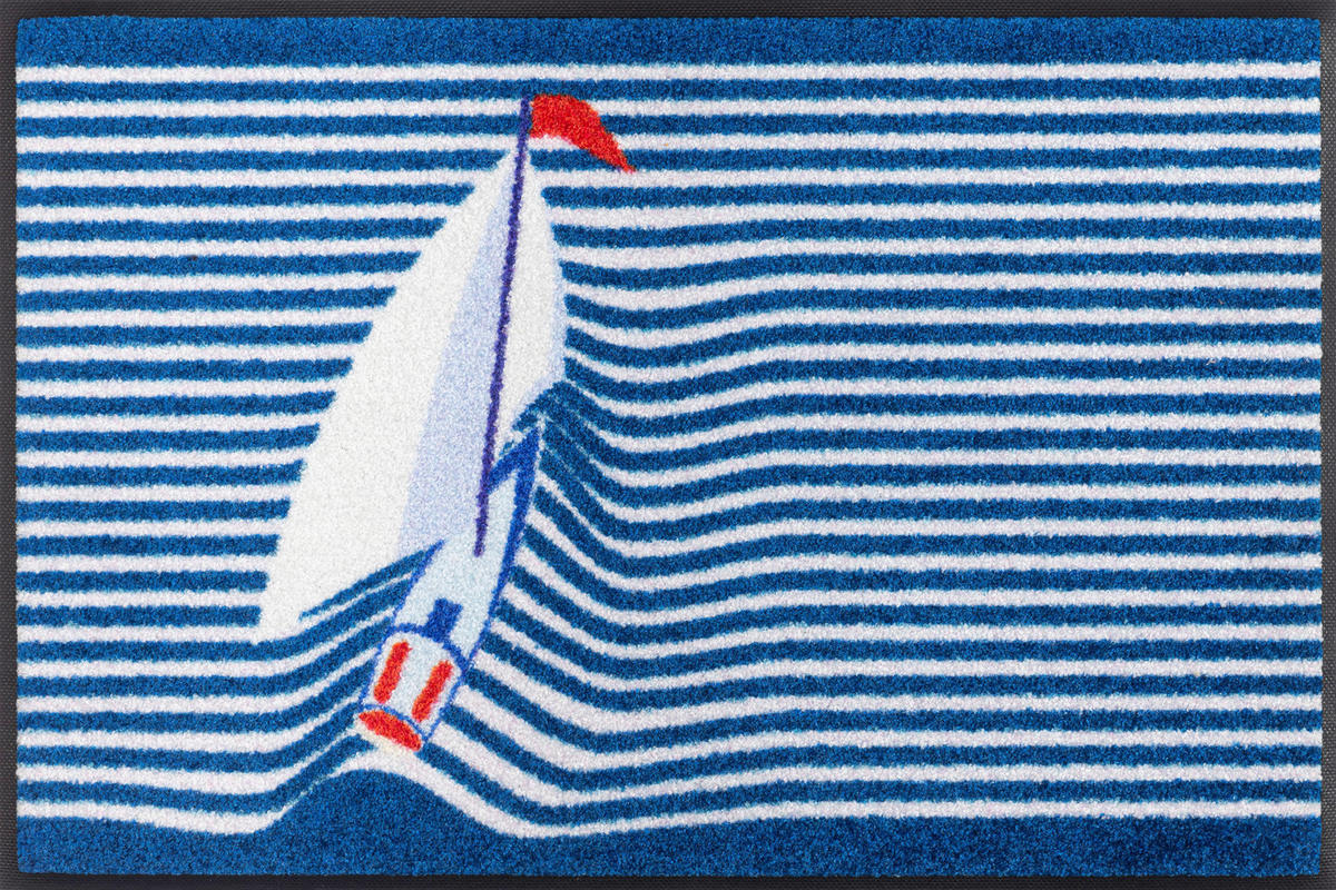 DVEŘNÍ ROHOŽKA, 50/75 cm, modrá - modrá, Trend, textil/plast (50/75cm) - wash+dry
