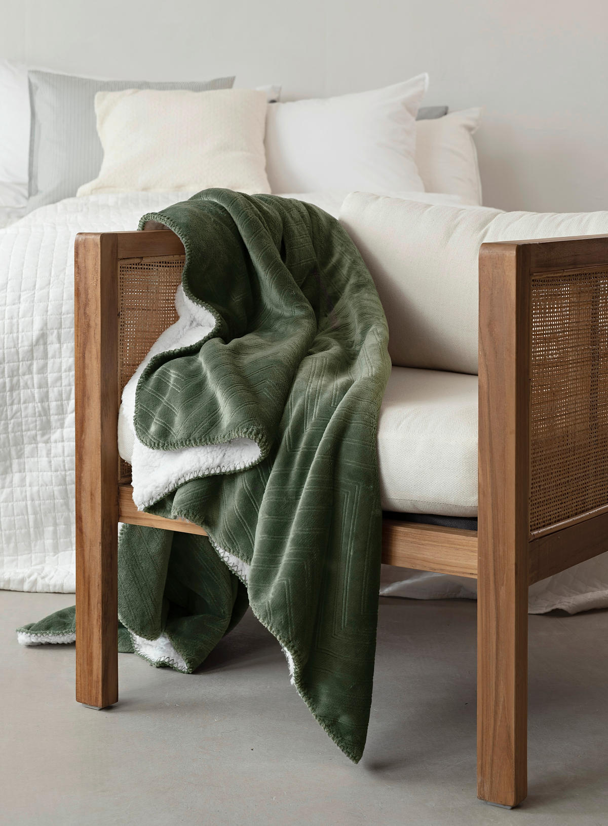 PLÄD 130/170 cm  - mörkgrön, Basics, textil (130/170cm)