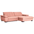 ECKSOFA in Webstoff Koralle  - Koralle/Schwarz, Design, Textil/Metall (265/180cm) - Carryhome