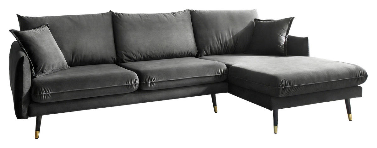 ECKSOFA Eckteil  ROSSANA-2S.REC Anthrazit  - Anthrazit, MODERN, Holz/Textil (258/160cm) - MID.YOU