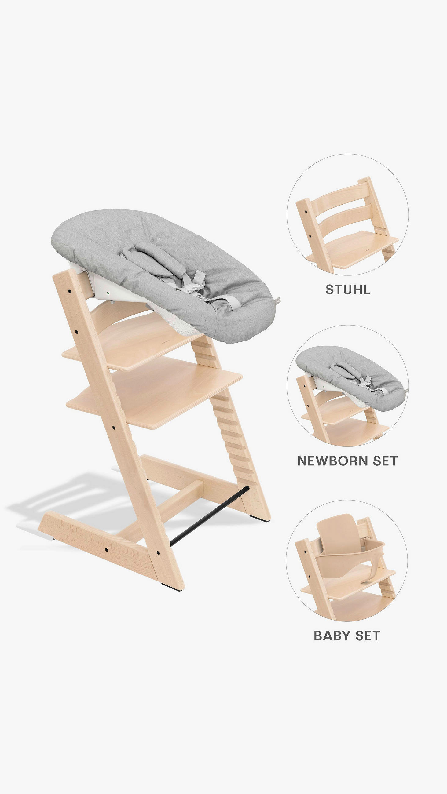 HOCHSTUHL-SET Tripp Trapp Bundles Naturfarben Natural  - Naturfarben, Basics, Holz (87/65/46cm) - Stokke