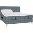 BOXSPRINGBETT 200/200 cm  in Dunkelgrau  - Eichefarben/Dunkelgrau, KONVENTIONELL, Holz/Textil (200/200cm) - Voleo