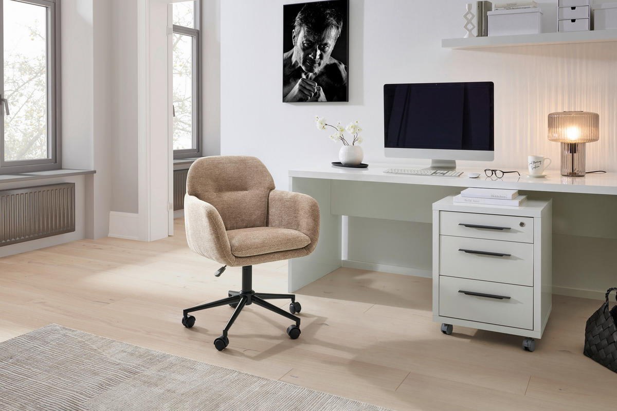 DREHSTUHL Webstoff Braun  - Schwarz/Braun, Modern, Kunststoff/Textil (55/85-95/60cm) - MID.YOU