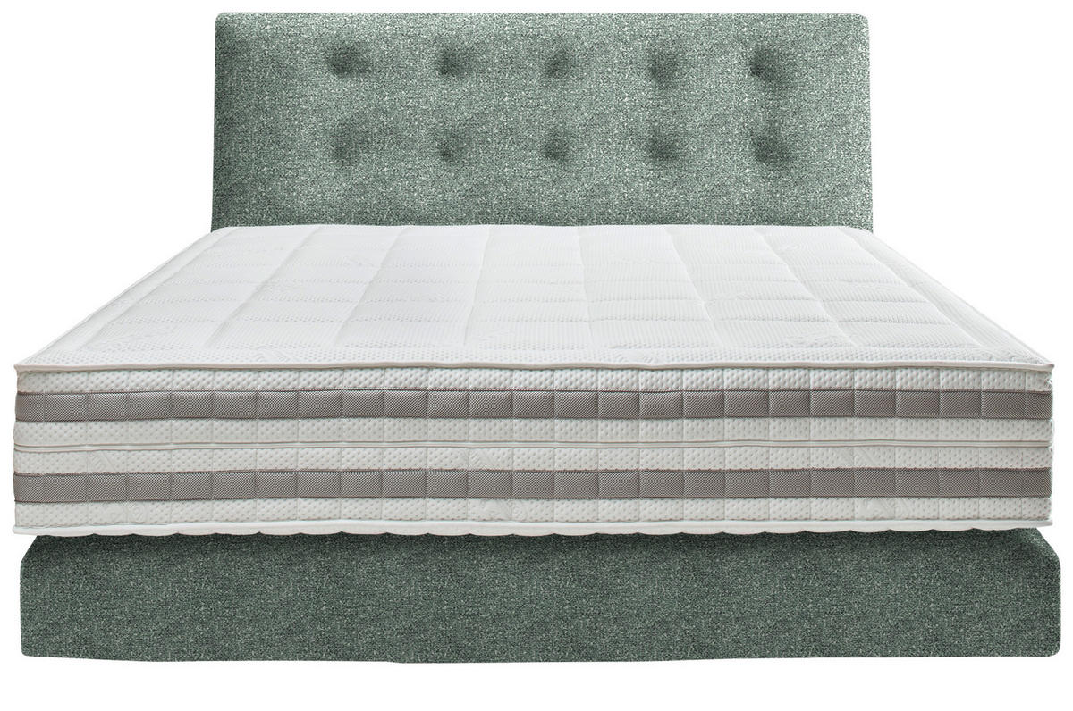 BOXSPRINGBETT 160/200 cm  in Olivgrün  - Olivgrün, KONVENTIONELL, Holz/Textil (160/200cm) - Dieter Knoll